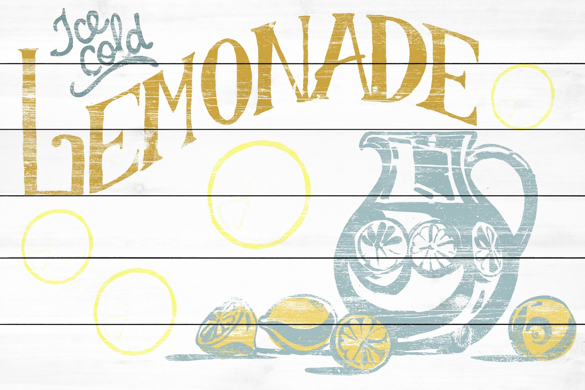 Marmont Hill Ice Cold Lemonade II White Wood Wall Art, 20" x 30"