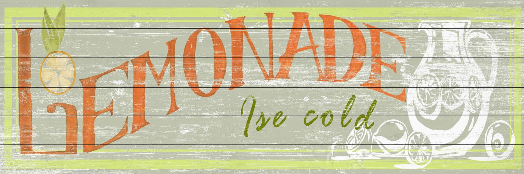 Marmont Hill Ice Cold Lemonade White Wood Wall Art, 10" x 30"