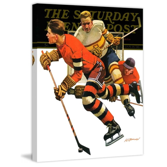 Marmont Hill Ice Hockey Match by Maurice Bower Painting Print on Canvas