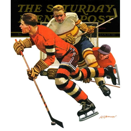 Marmont Hill Ice Hockey Match by Maurice Bower Painting Print on Canvas