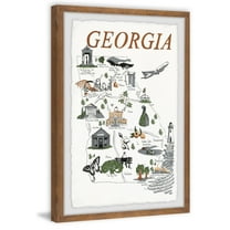 Marmont Hill Illustrated Map of Georgia Framed Wall Art
