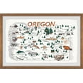 thumbnail image 1 of Marmont Hill Illustrated Map of Oregon State Framed Wall Art, 1 of 6