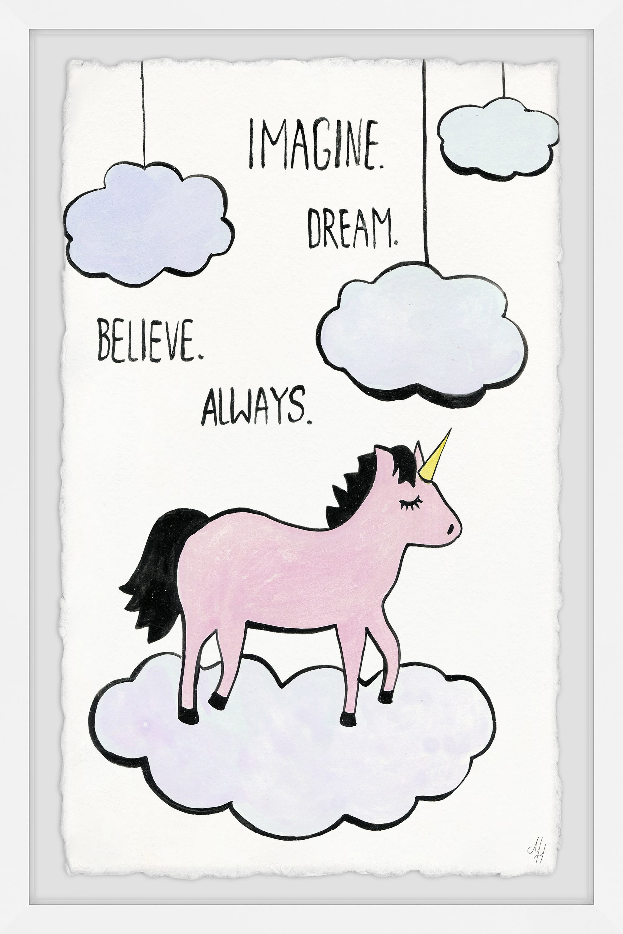 Marmont Hill Imagine Dream Believe Always Framed Wall Art