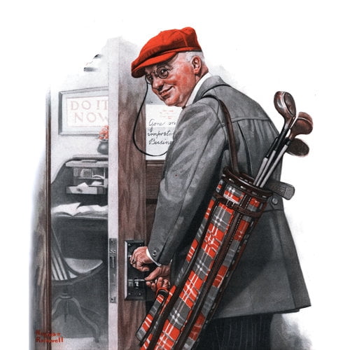 Marmont Hill "Important Business" by Norman Rockwell Painting Print on Canvas