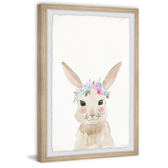 Marmont Hill Inc. 'Bunny Flower Crown' Framed Painting Print 16 x 24