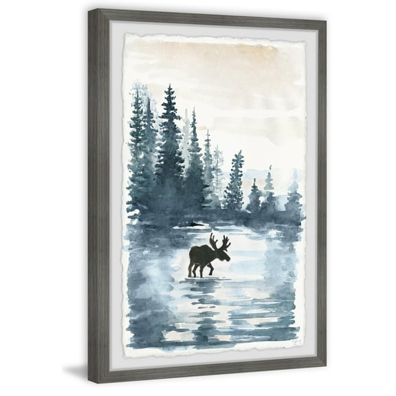 Marmont Hill Inc. 'Crossing the Lake' Framed Painting Print 12 x 18