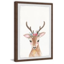 Marmont Hill Inc. 'Deer With Flower Crown' Framed Painting Print 20 x 30