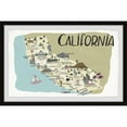 thumbnail image 1 of Marmont Hill Inc. 'Illustrated Map of California' Framed Painting Print 36 x 24, 1 of 5
