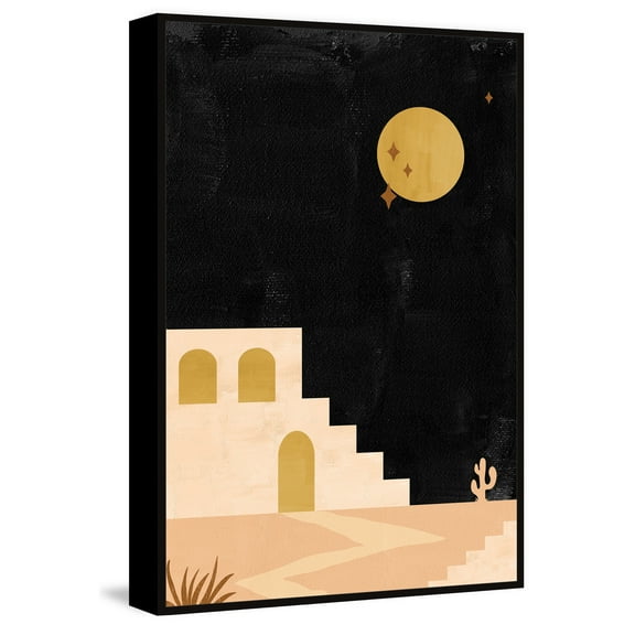 Marmont Hill Inc. 'Night Sky Over Desert' Floater Framed Painting Print on Canvas 12 x 18