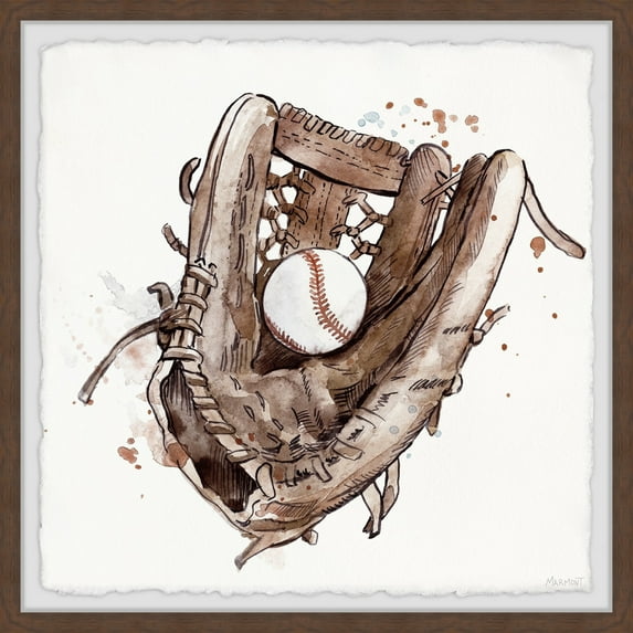 Marmont Hill Inc. 'The Baseball Glove' Framed Painting Print 32 x 32