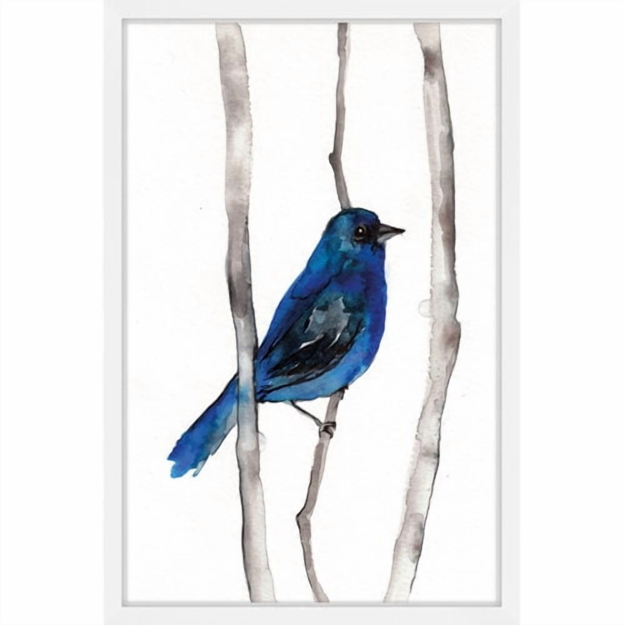 Marmont Hill "Indigo Bunting" by Christine Lindstrom Framed Painting Print