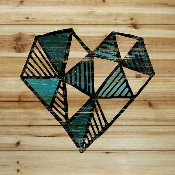 Marmont Hill - "Indigo Heart" Painting Print on Natural Pine Wood