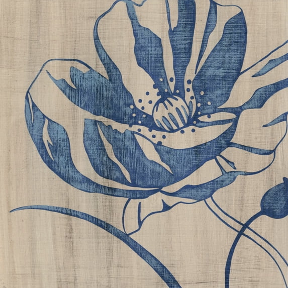 Marmont Hill "Indigo Poppy" Painting Print on Wrapped Canvas