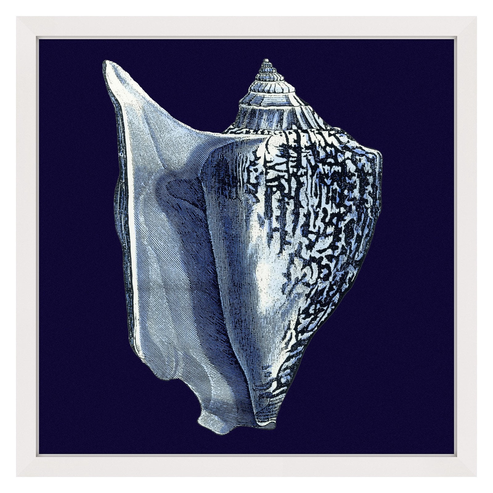 Marmont Hill "Indigo Shell I" Framed Painting Print