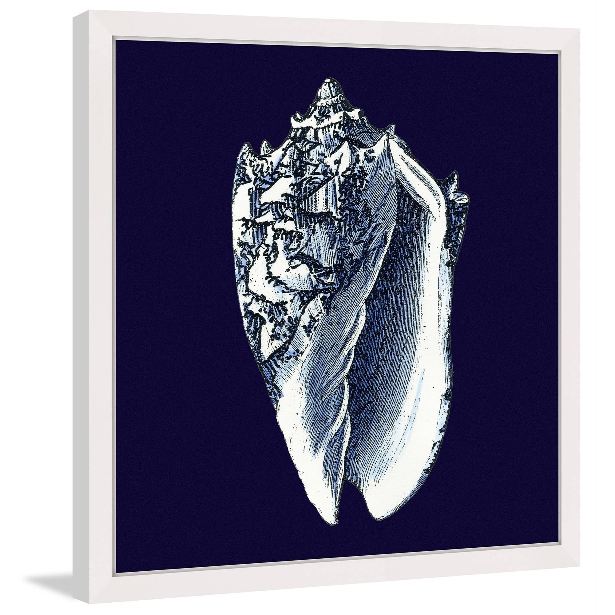 Marmont Hill "Indigo Shell II" Framed Painting Print