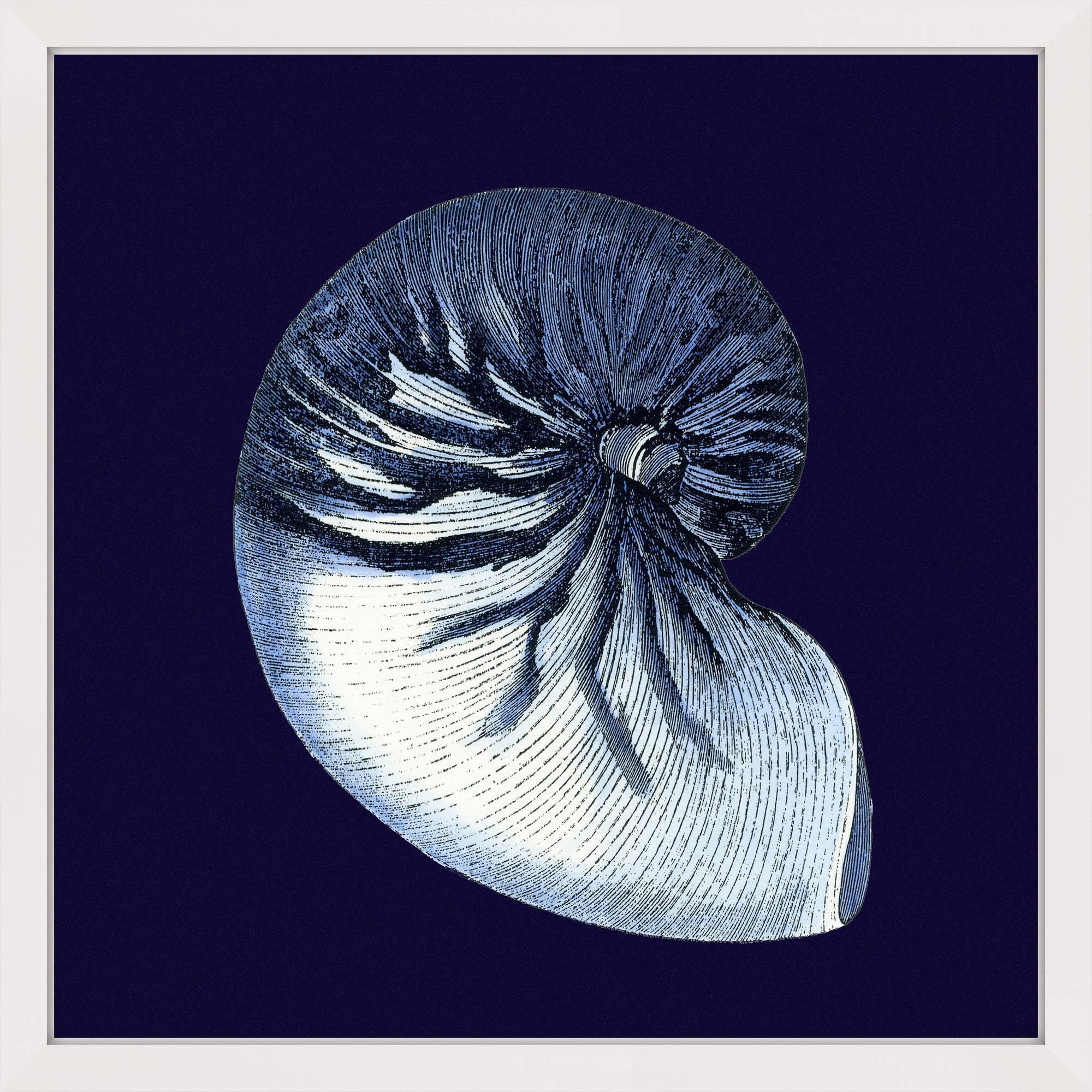 Marmont Hill "Indigo Shell VII" Framed Painting Print