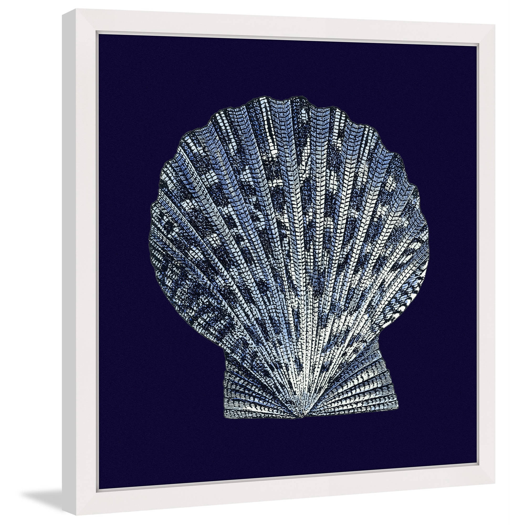 Marmont Hill "Indigo Shell VIII" Framed Painting Print
