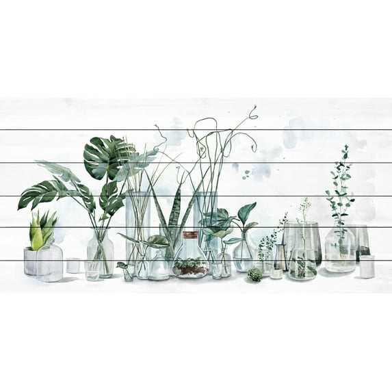 Marmont Hill Indoor Houseplants White Wood Wall Art