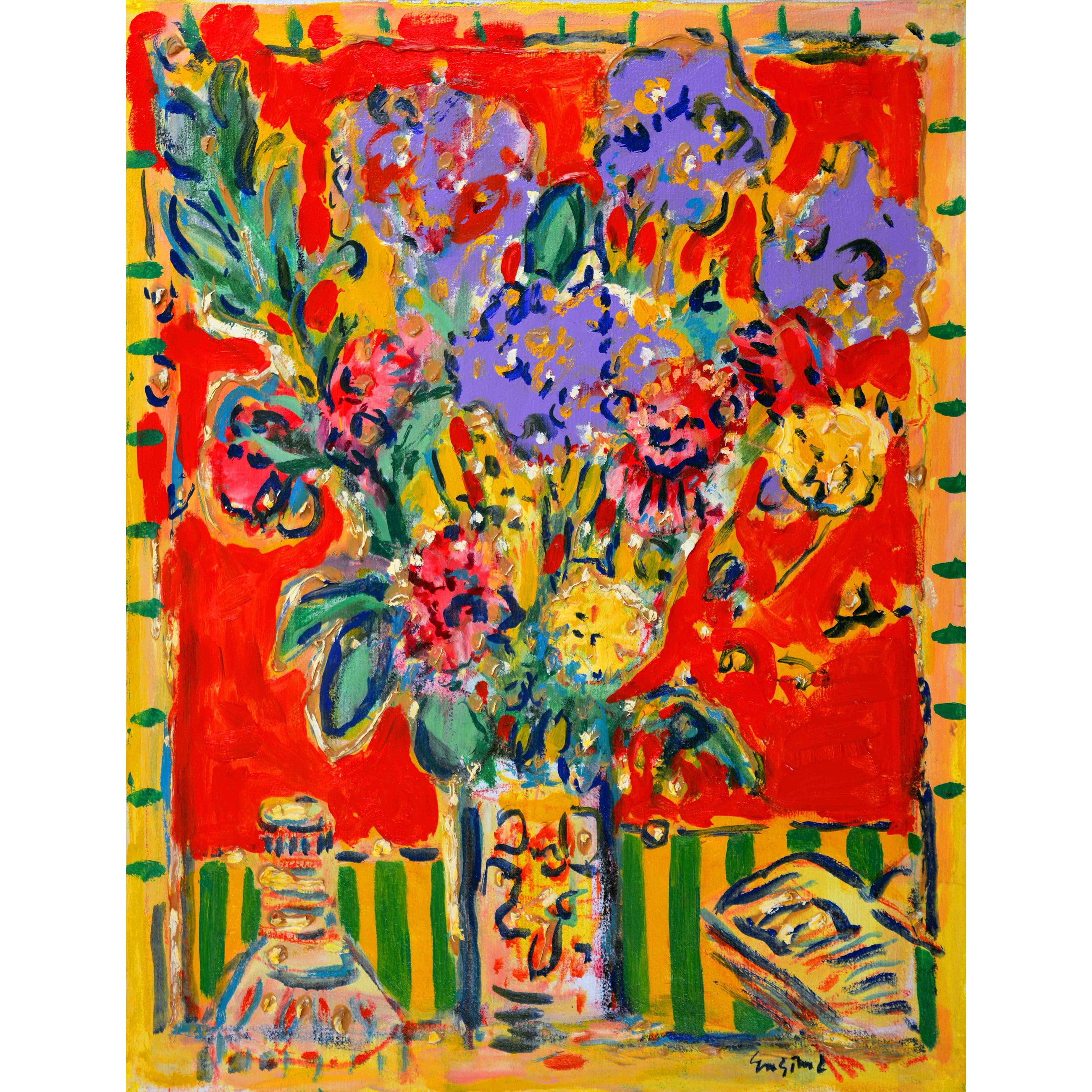 Marmont Hill "Irises" by Wayne Ensrud Painting Print on Canvas