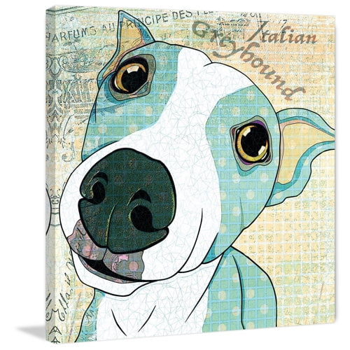 Marmont Hill "Italian Greyhound" by Stephanie Gerace Painting Print on Wrapped Canvas