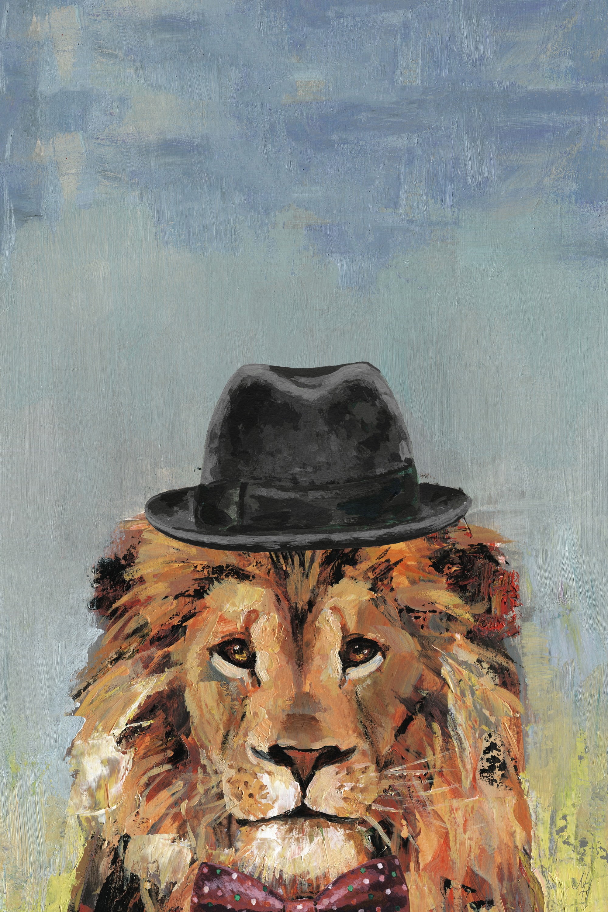 Marmont Hill Jazzy Lion Canvas Wall Art