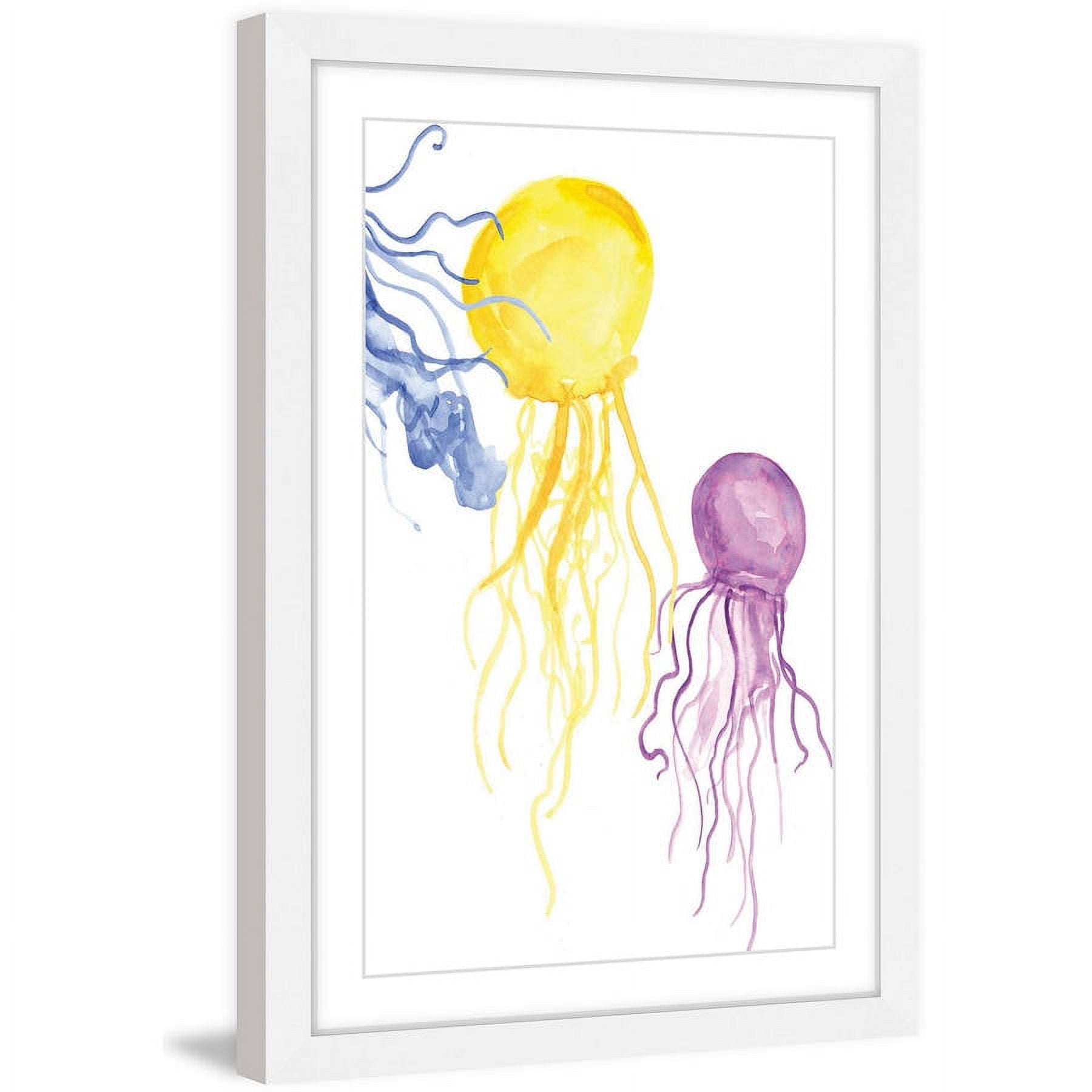 Marmont Hill "Jellyfish 2" by Diana Alcala Framed Painting Print