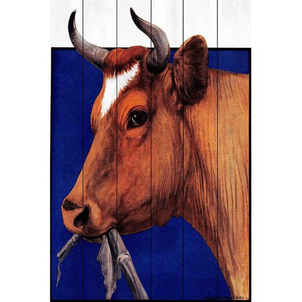 Marmont Hill "Journal Cow Brown" Painting Print on White Wood