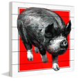 thumbnail image 1 of Marmont Hill "Journal Pig" Painting Print on White Wood, 1 of 5