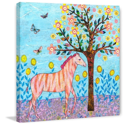 Marmont Hill "Jungle Zebra" by Sascalia Painting Print on Wrapped Canvas