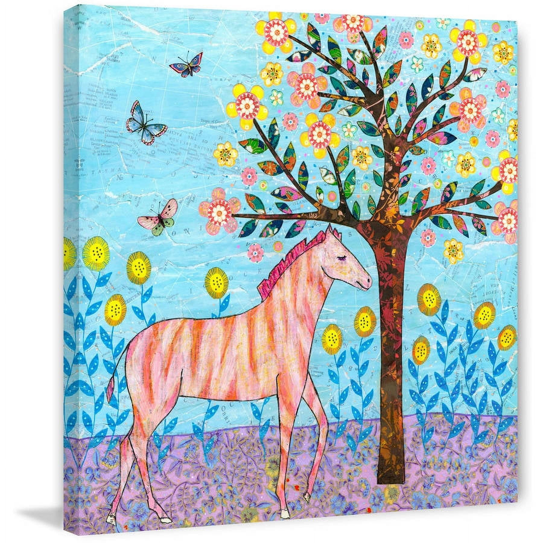 Marmont Hill "Jungle Zebra" by Sascalia Painting Print on Wrapped Canvas