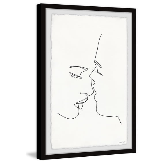 Marmont Hill Just a Kiss Framed Wall Art, 16" x 24"