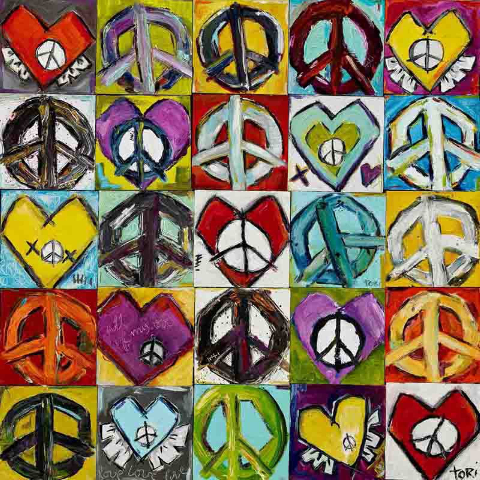Marmont Hill "Keep Peace In My Heart" by Tori Campisi Painting Print on Canvas