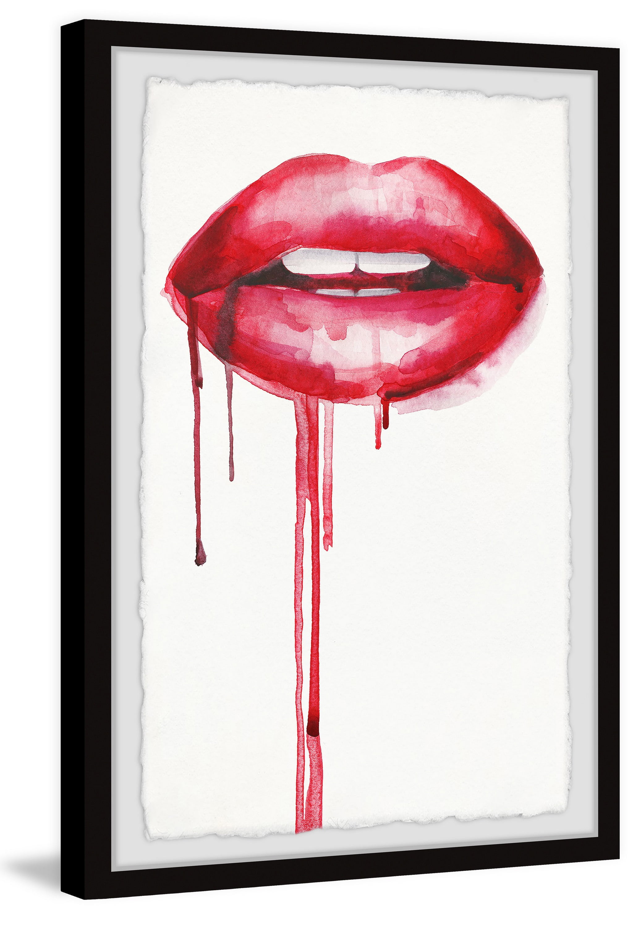 Marmont Hill "Kissable Lips" Framed Painting Art Print, 16.00" x 1.50"