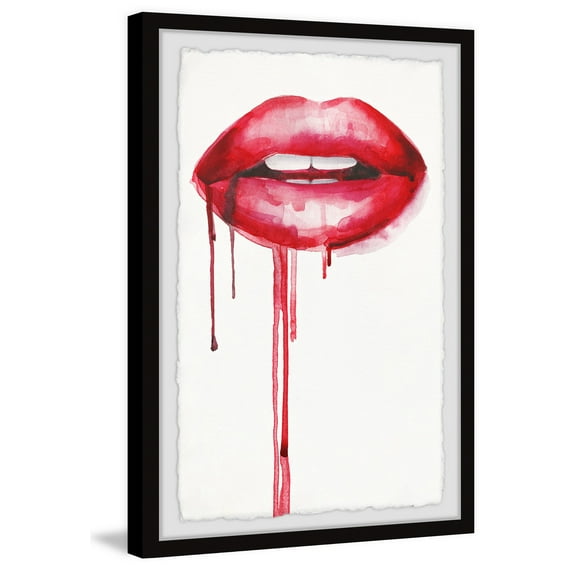 Marmont Hill "Kissable Lips" Framed Painting Art Print, 8.00" x 1.50"
