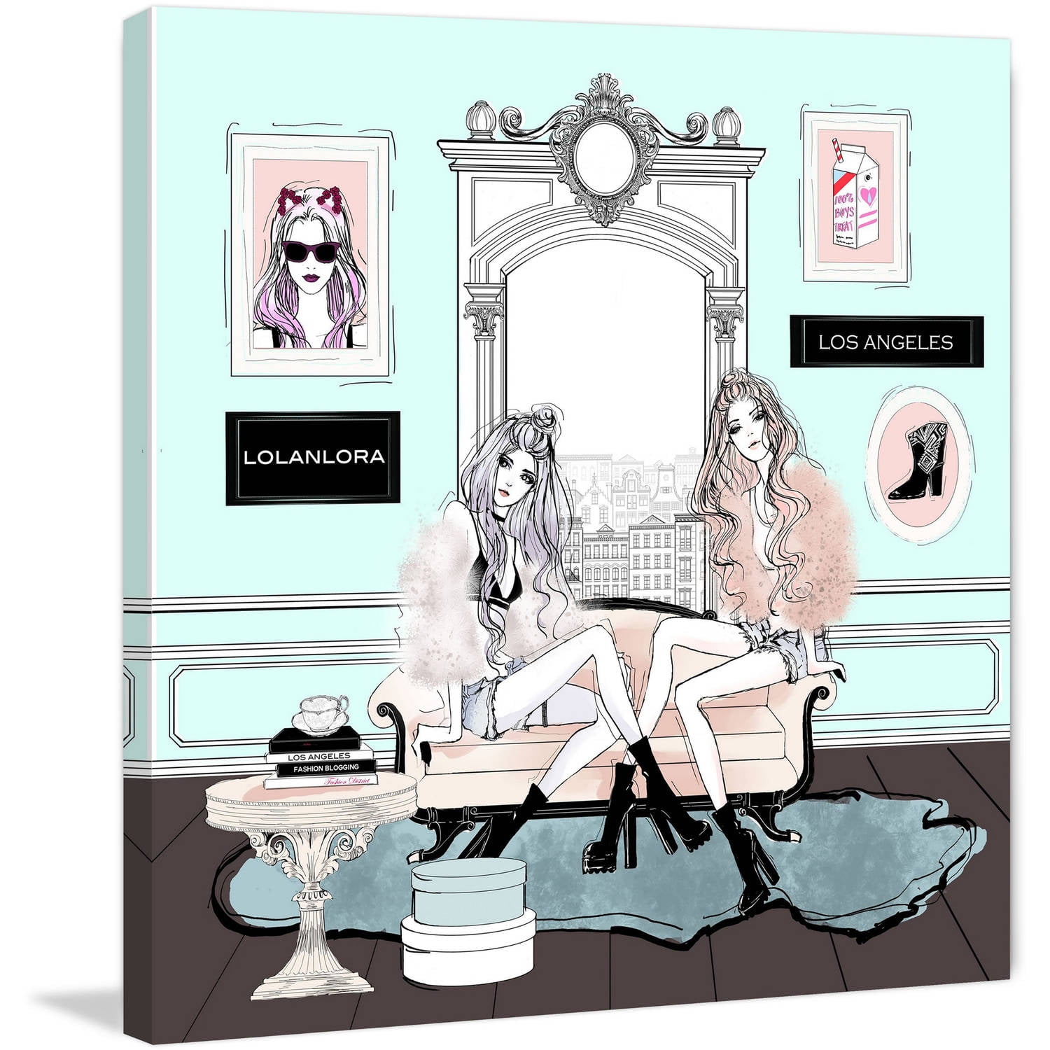 Marmont Hill "LA Shopping" by Loretta So Painting Print on Wrapped Canvas