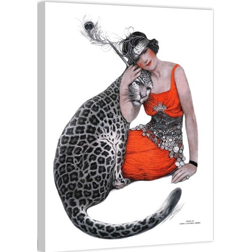 Marmont Hill "Lady and Leopard" by Sarah Stilwell-Weber Painting Print on Canvas