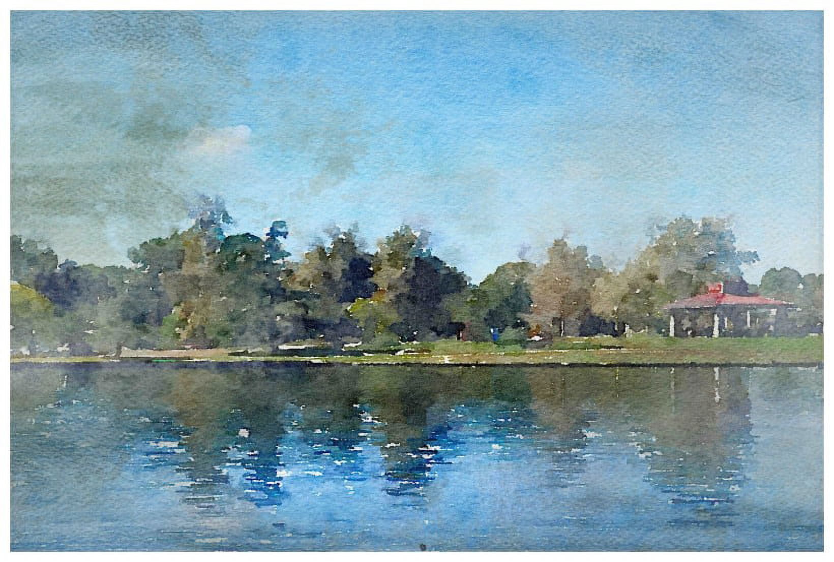 Marmont Hill - "Lake Balboa at Summer" by Irena Orlov Painting Print on Wrapped Canvas