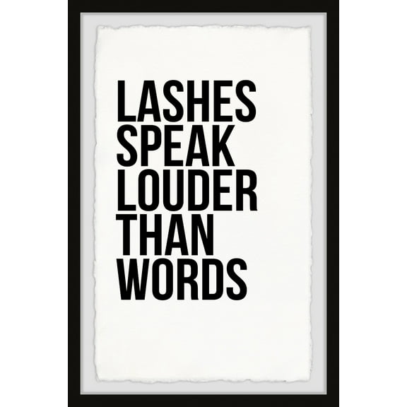 Marmont Hill Lashes Speaks Framed Wall Art, 12.00" x 1.50"