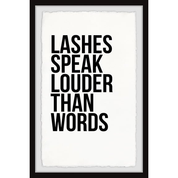 Marmont Hill Lashes Speaks Framed Wall Art, 16.00" x 1.50"