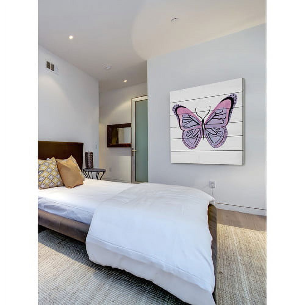 Marmont Hill "Lavender Butterfly" by Molly Rosner Painting Print on White Wood