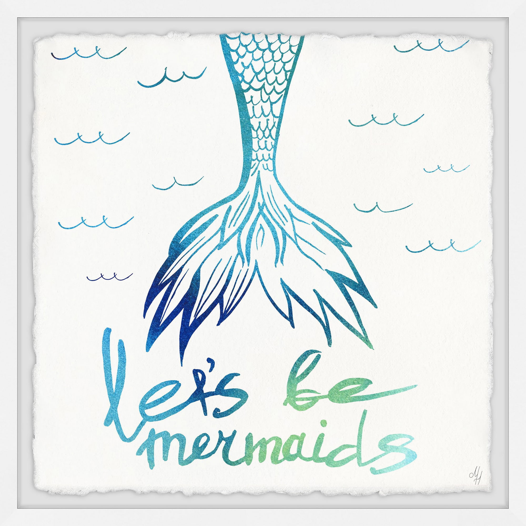 Marmont Hill Let's Be Mermaid Framed Wall Art