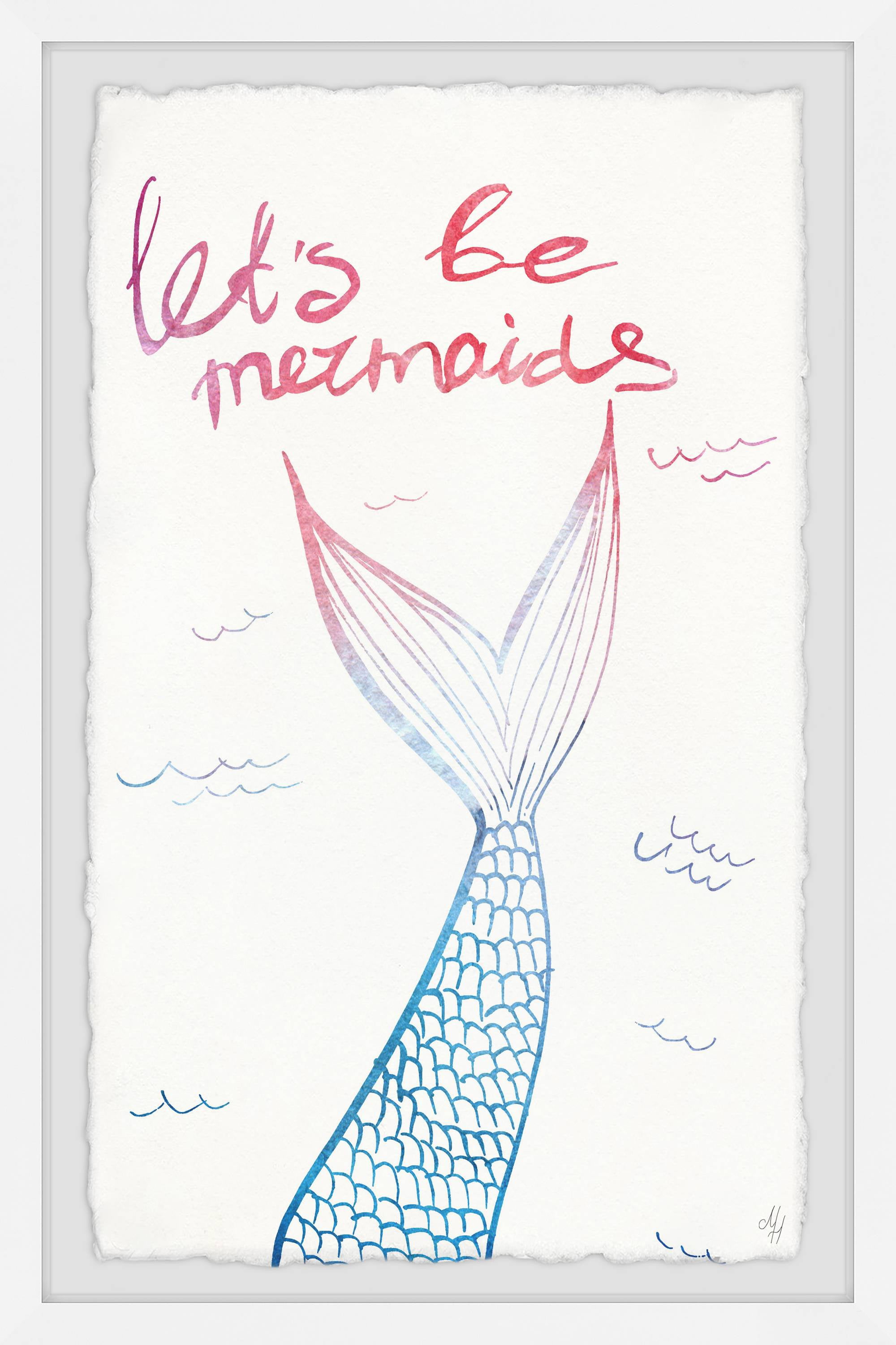 Marmont Hill Let's Be Mermaids Iii Framed Wall Art, 12.00" x 1.50"