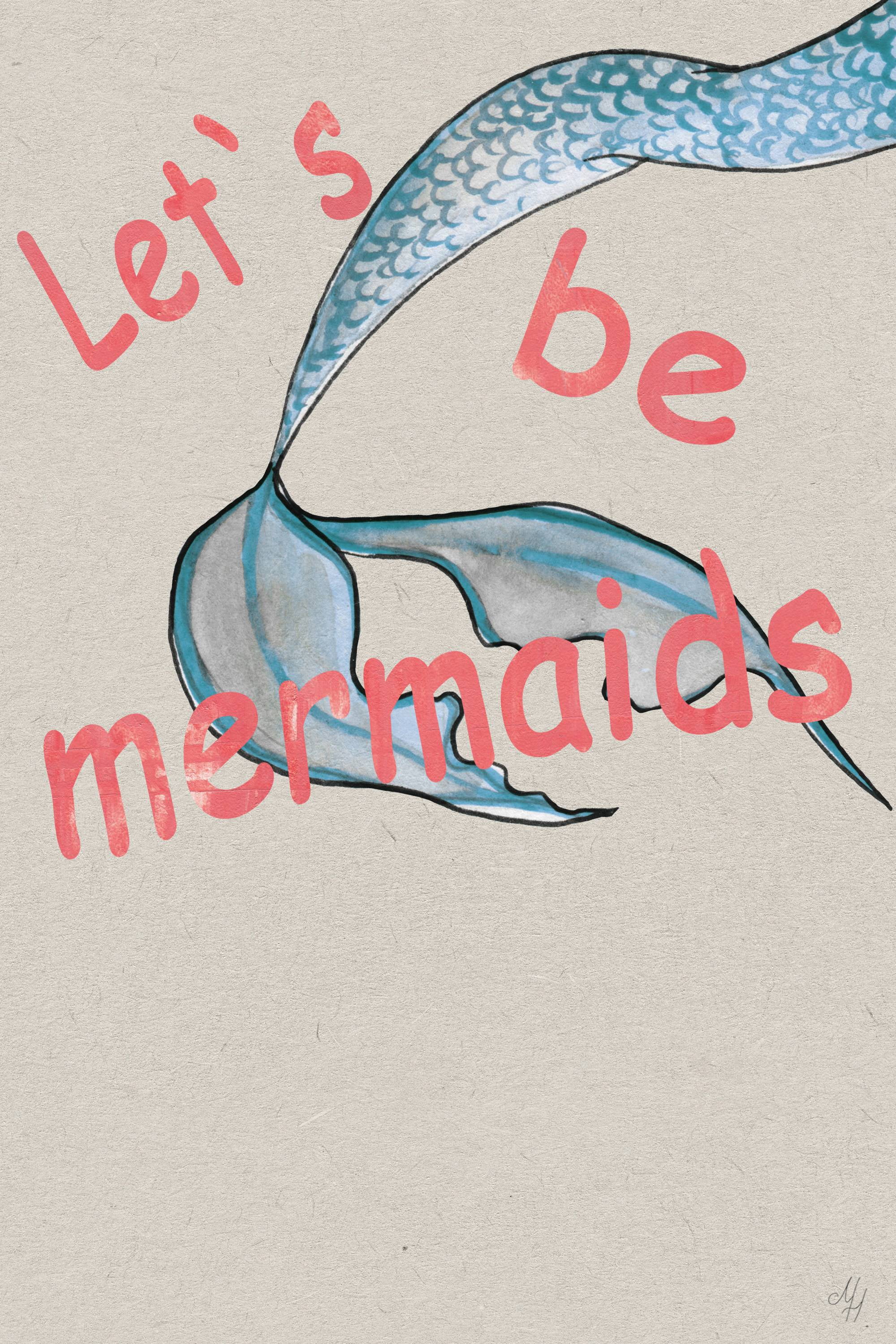 Marmont Hill Let's Be Mermaids Tail Canvas Wall Art