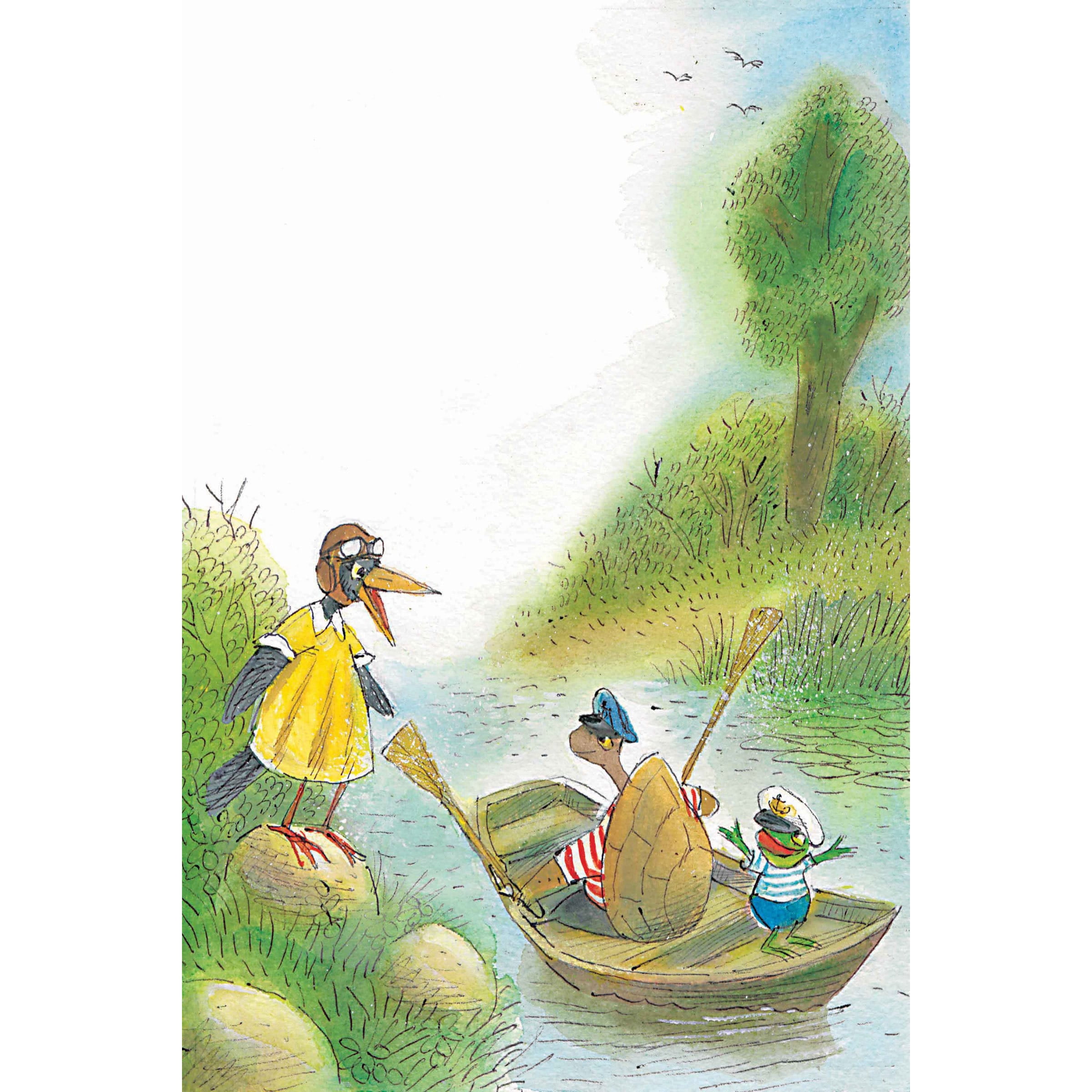 Marmont Hill "Let's Swim a Boat" by Curtis Painting Print on Canvas