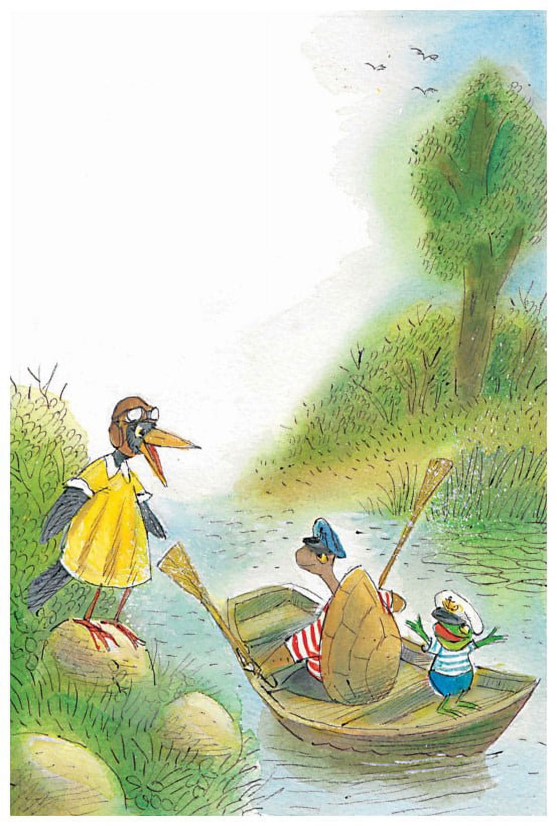 Marmont Hill "Let's Swim a Boat" by Curtis Painting Print on Canvas