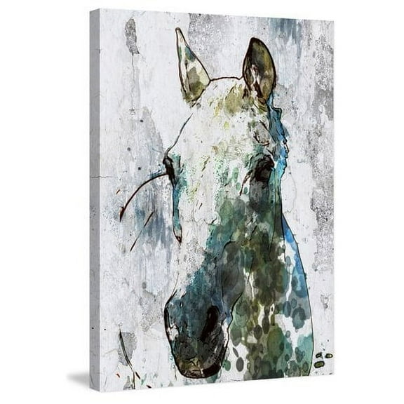 Marmont Hill "Light Gray Horse" by Irena Orlov Painting Print on Wrapped Canvas