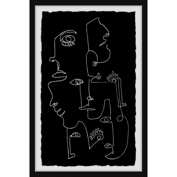 Marmont Hill Line Face Illusion Framed Painting Print