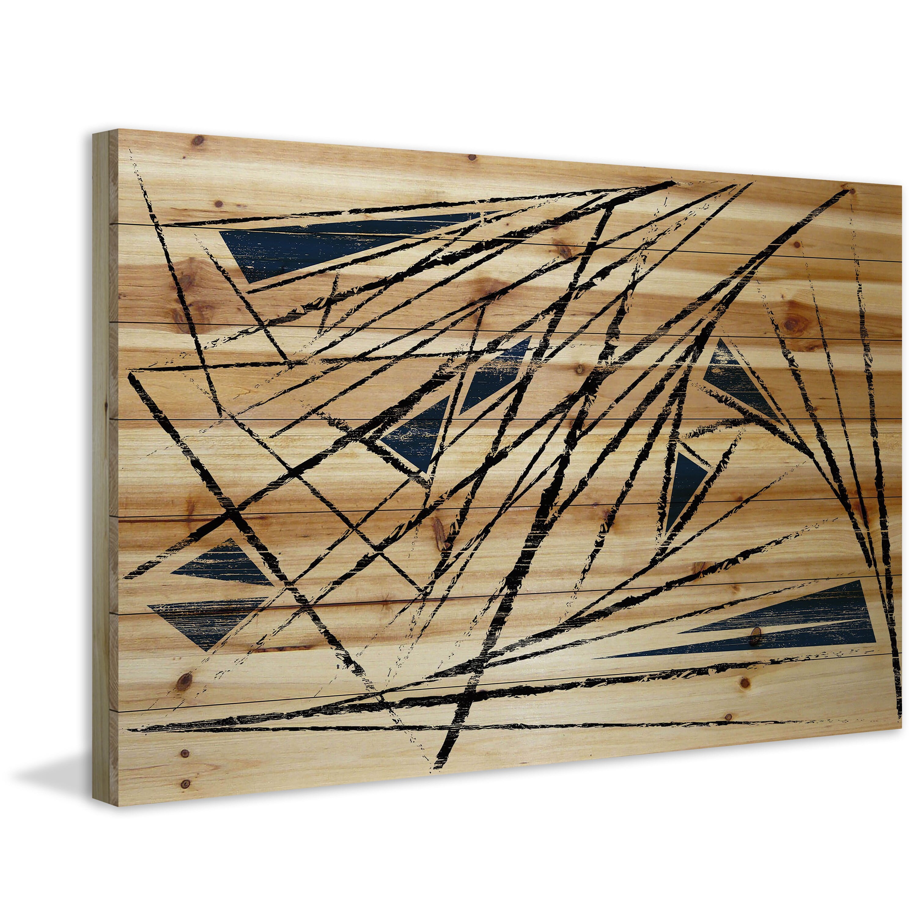Marmont Hill - "Lines of Frustration" Painting Art Print on Natural Pine Wood