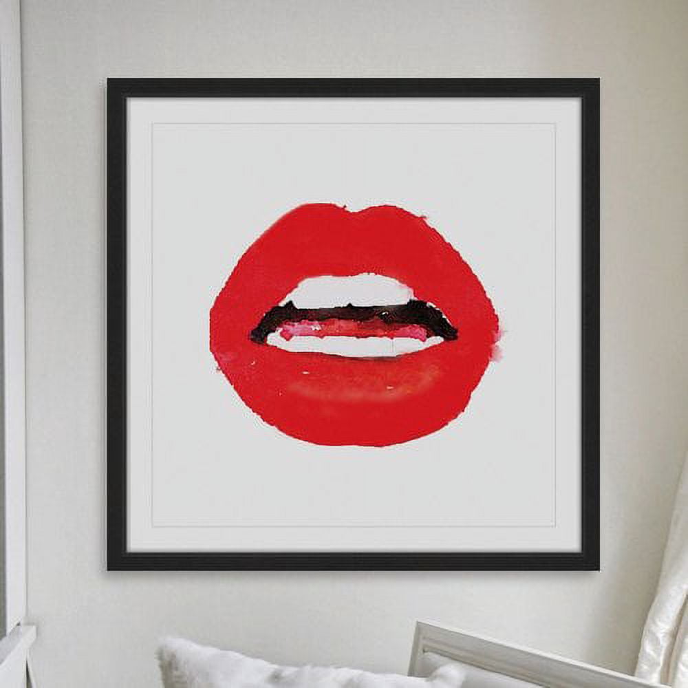 Marmont Hill "Lips Colors Red" by Amanda Greenwood Framed Painting Print