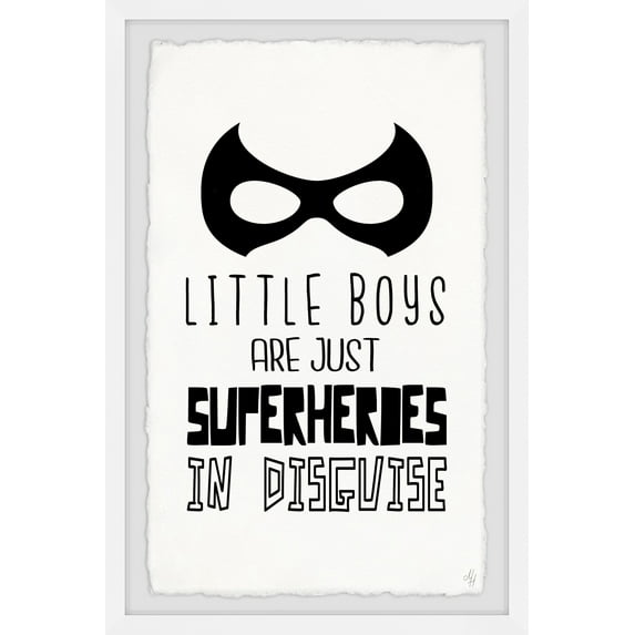 Marmont Hill Little Boys Are Just Superheroes In Disguise Ii Framed Wall Art, 24.00" x 1.50"